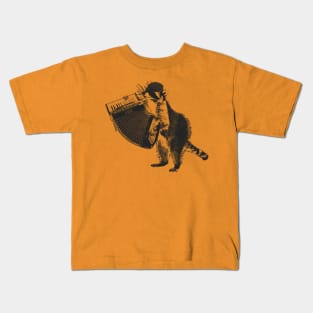 Raccoon wielding accordion Kids T-Shirt